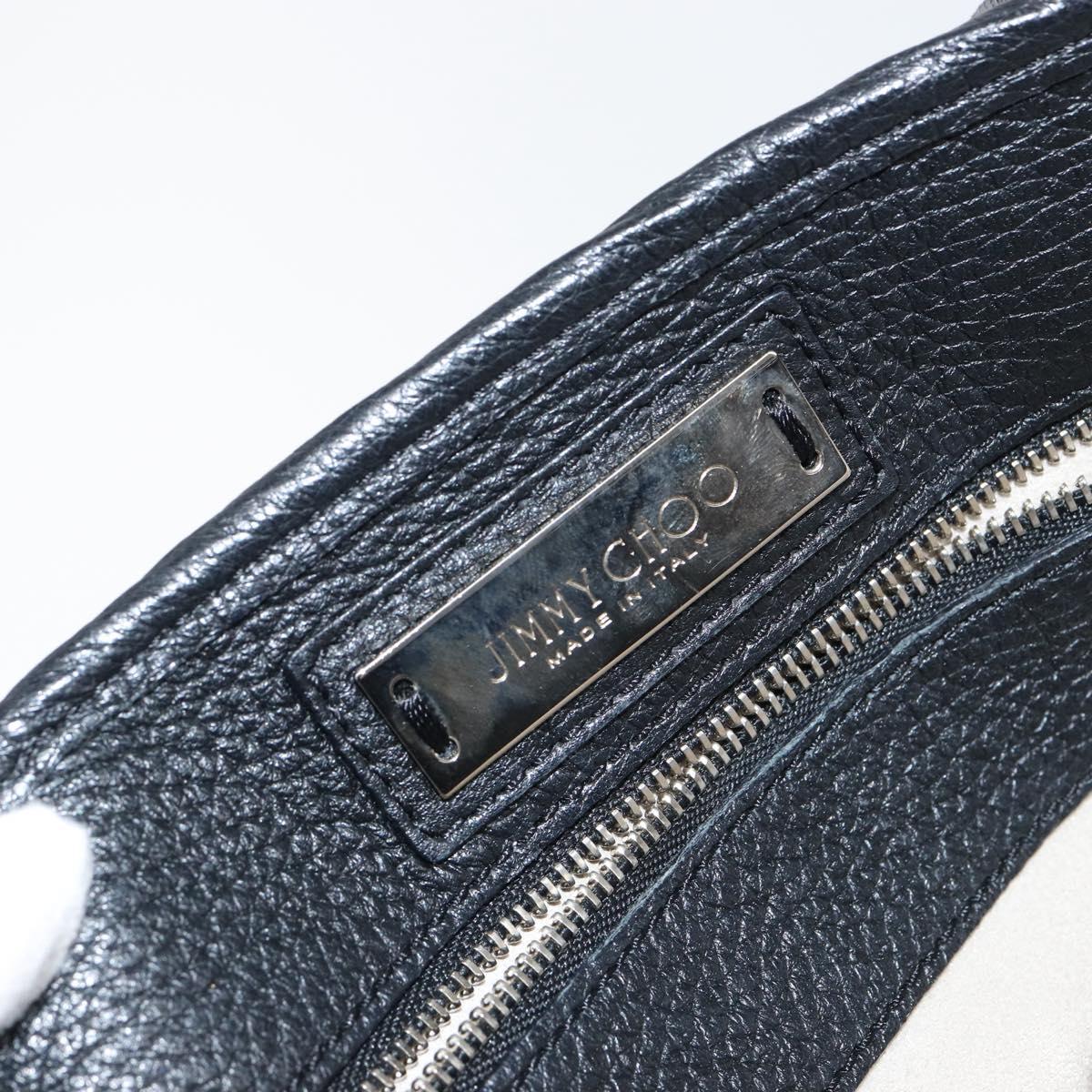 Jimmy Choo Studs Tote Bag Leather Black Silver Auth BA7036