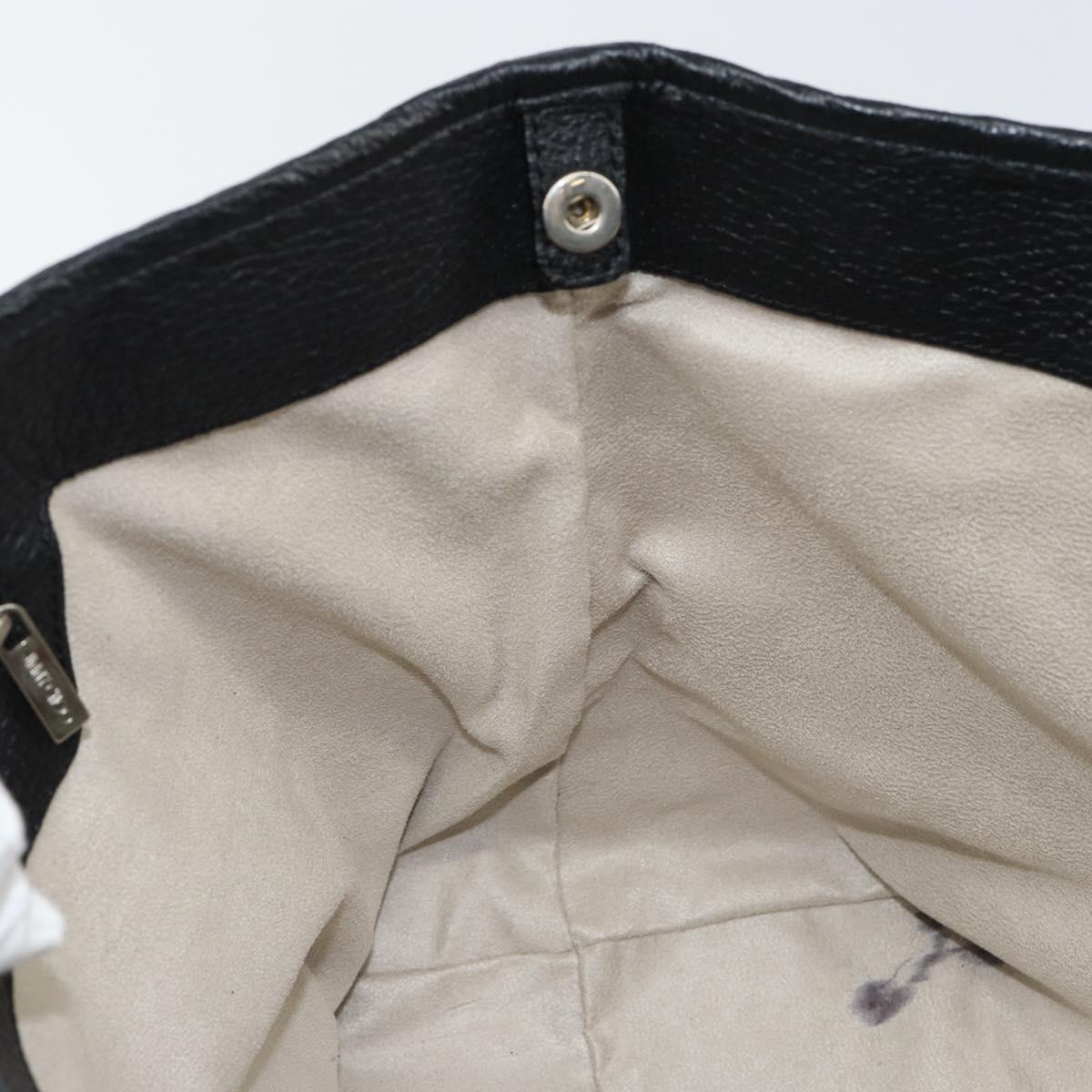 Jimmy Choo Studs Tote Bag Leather Black Silver Auth BA7036