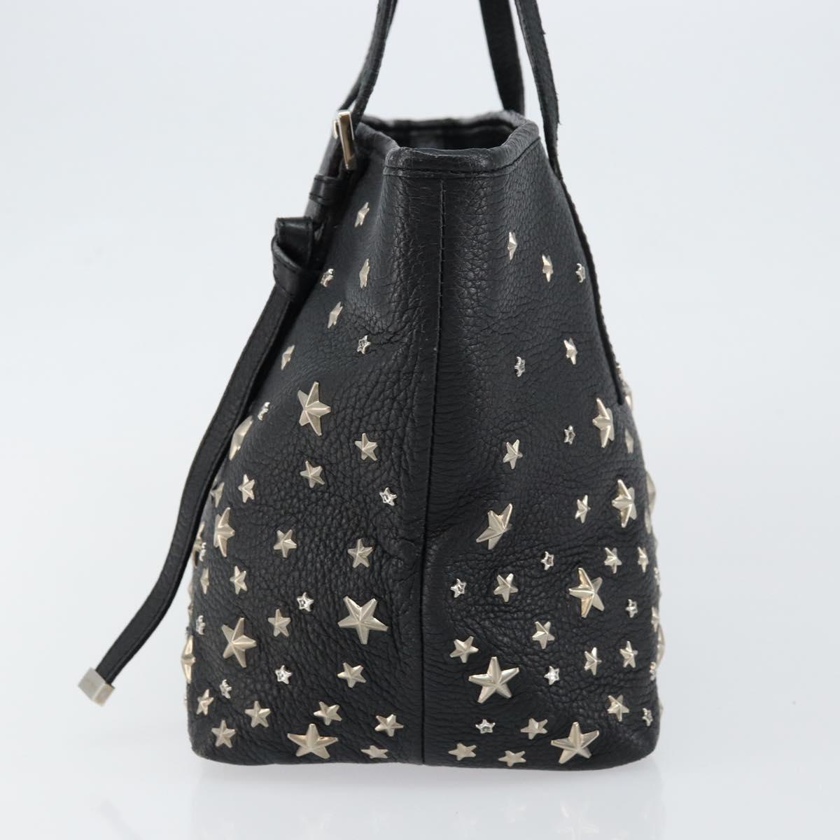 Jimmy Choo Studs Tote Bag Leather Black Silver Auth BA7036
