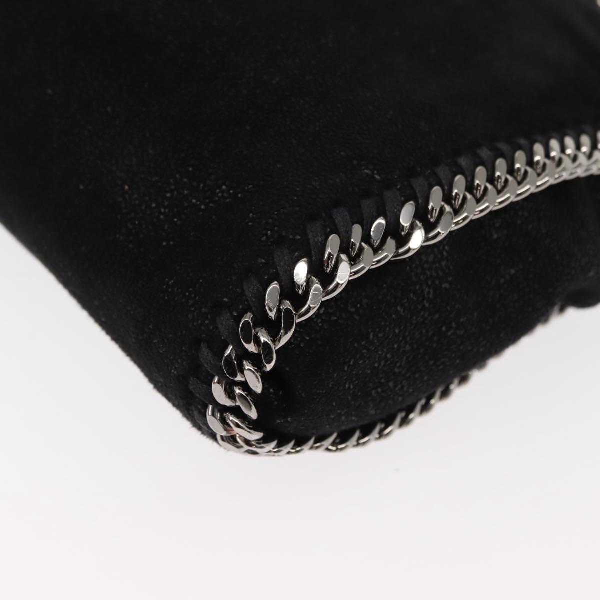 Stella MacCartney Falabella Chain Bag Suede Black Silver 391698 Auth BA7038