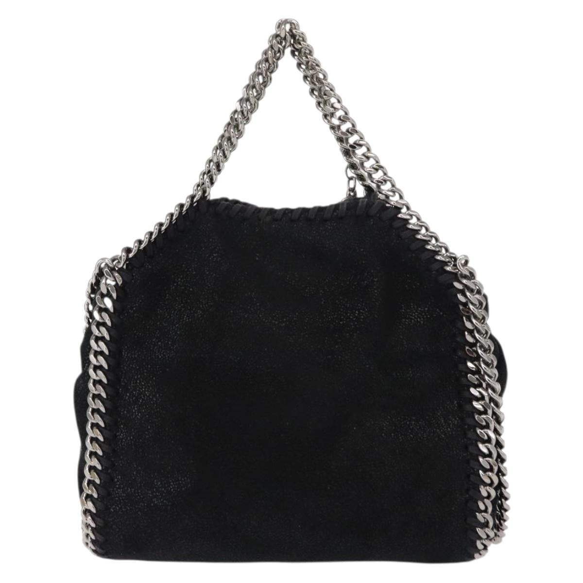 Stella MacCartney Falabella Chain Bag Suede Black Silver 391698 Auth BA7038