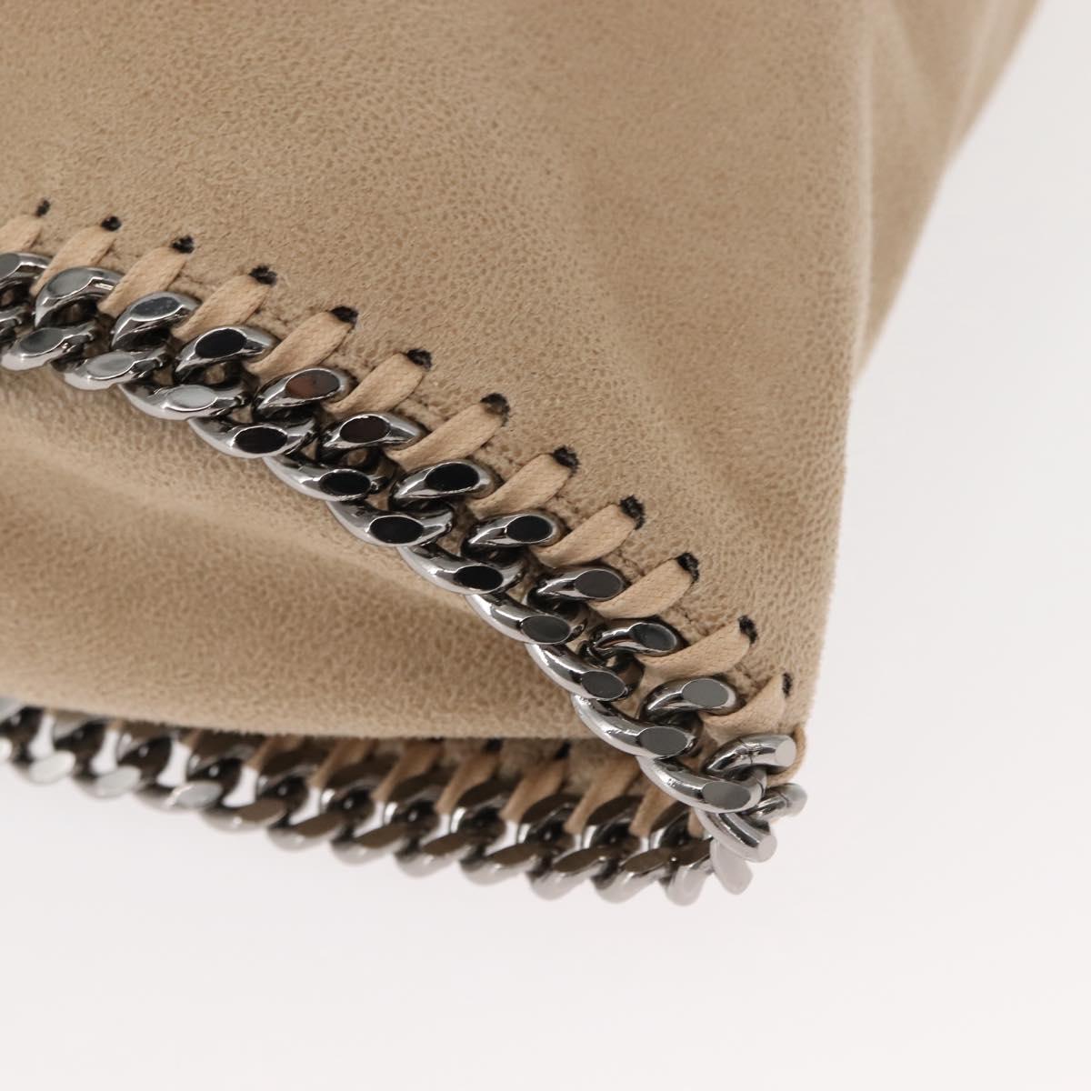 Stella MacCartney Falabella Chain Bag polyester Beige Silver 371223 Auth BA7041