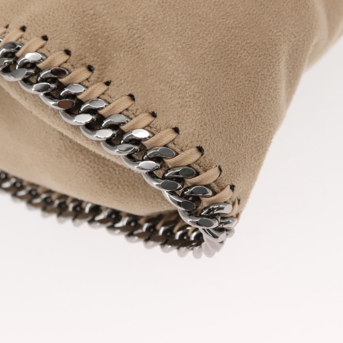Stella MacCartney Falabella Chain Bag polyester Beige Silver 371223 Auth BA7041