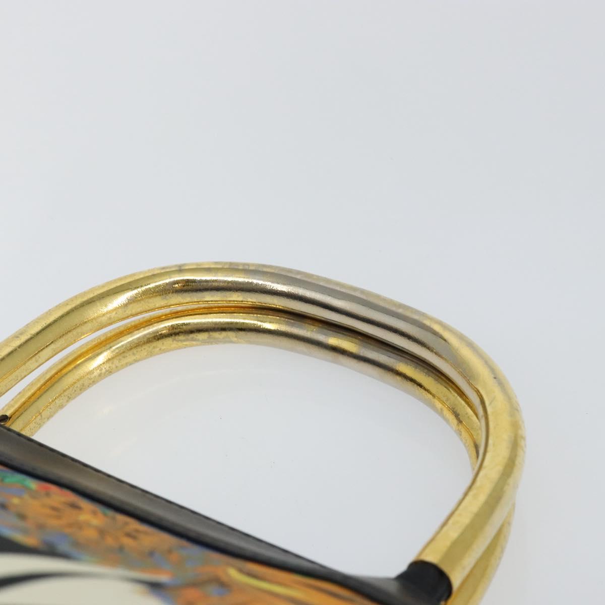 Gianni Versace Hand Bag Canvas PVC Black Gold Auth BA7043