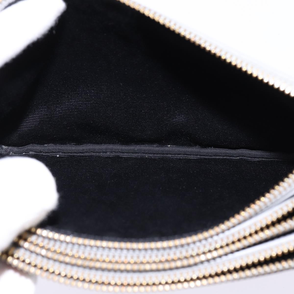 CELINE Trios Mall Shoulder Bag Leather Gray Gold Auth BA7046