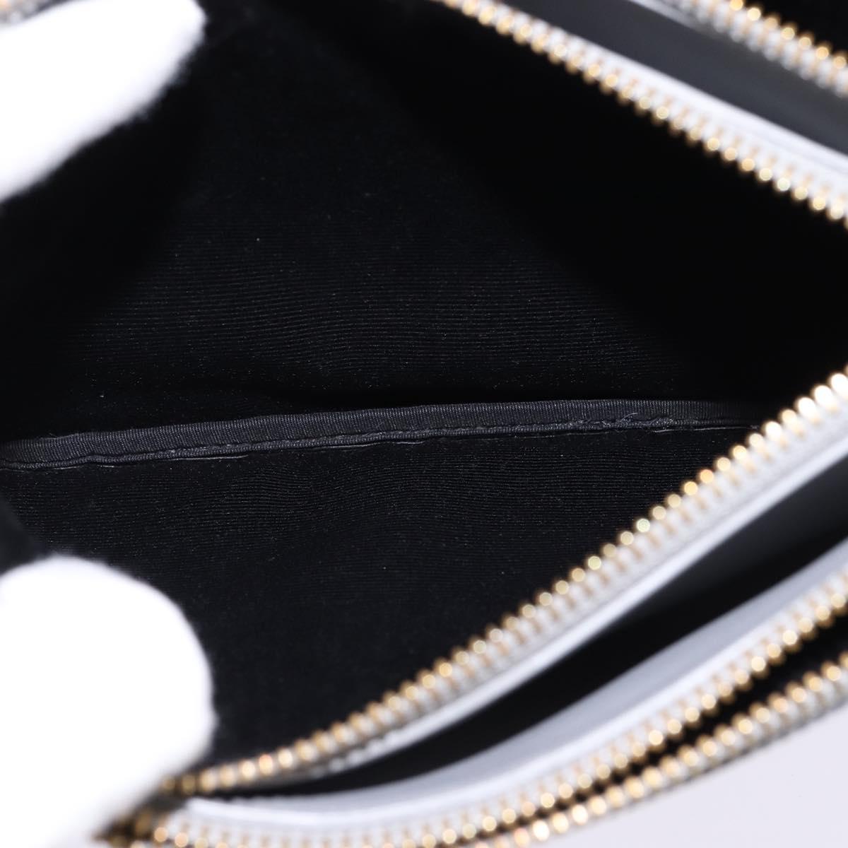 CELINE Trios Mall Shoulder Bag Leather Gray Gold Auth BA7046