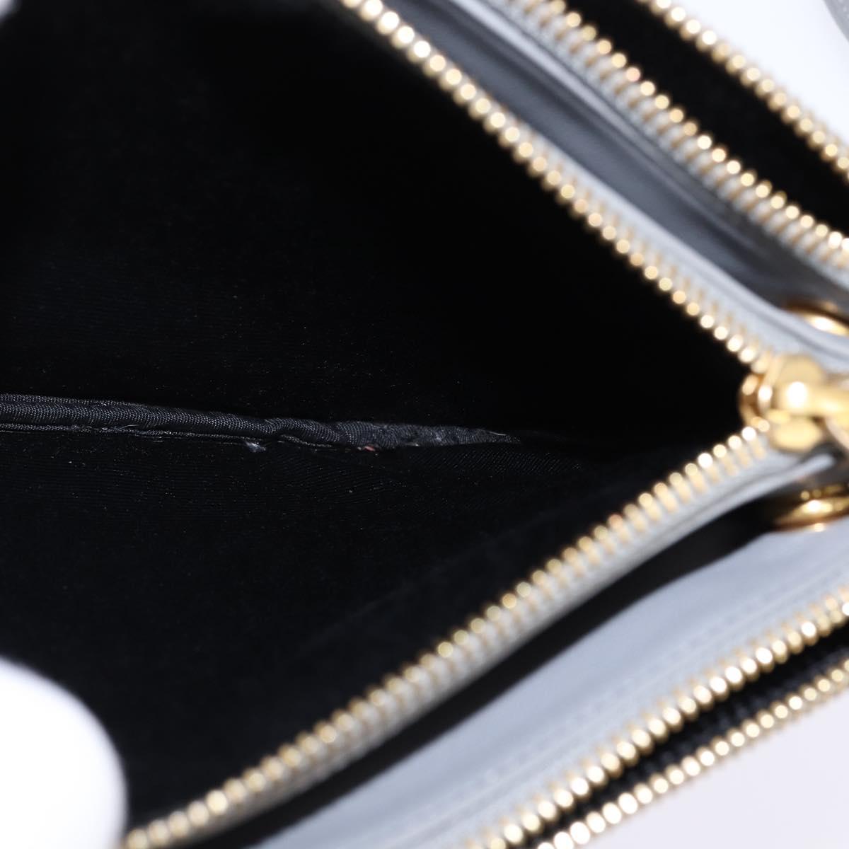 CELINE Trios Mall Shoulder Bag Leather Gray Gold Auth BA7046