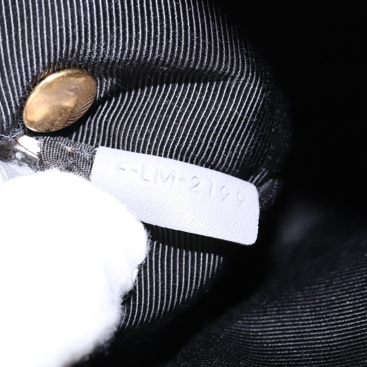 CELINE Trios Mall Shoulder Bag Leather Gray Gold Auth BA7046