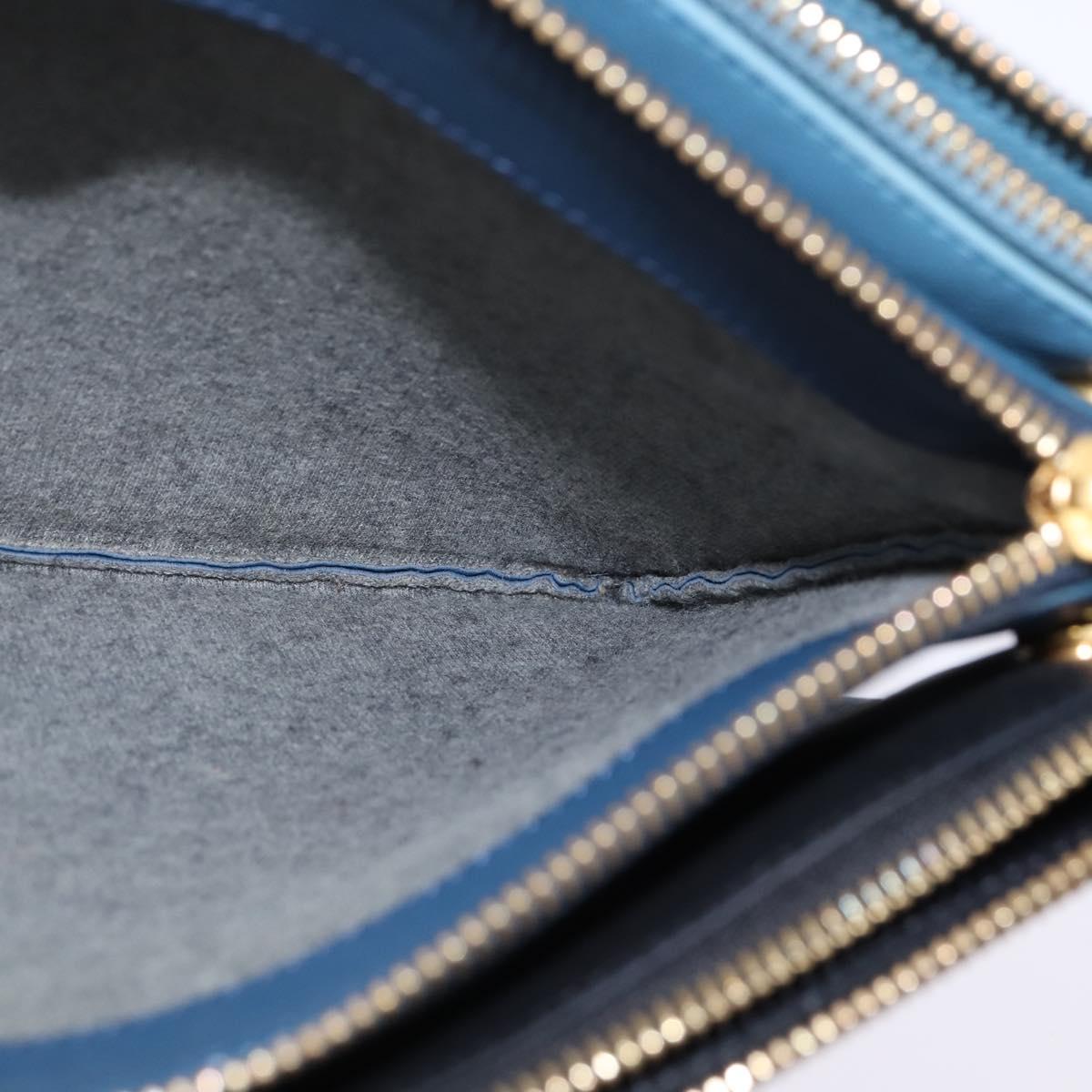 CELINE Trio large Shoulder Bag Leather Multicolor Gold Auth BA7047