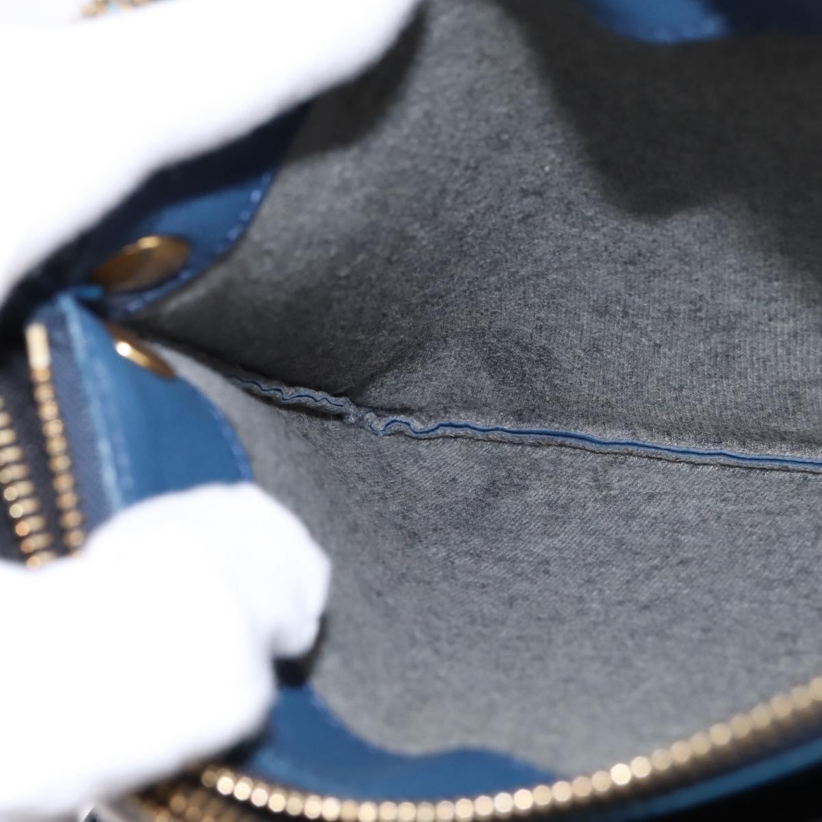 CELINE Trio large Shoulder Bag Leather Multicolor Gold Auth BA7047