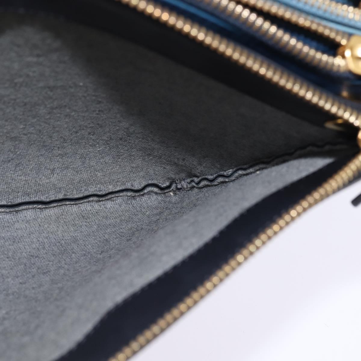 CELINE Trio large Shoulder Bag Leather Multicolor Gold Auth BA7047