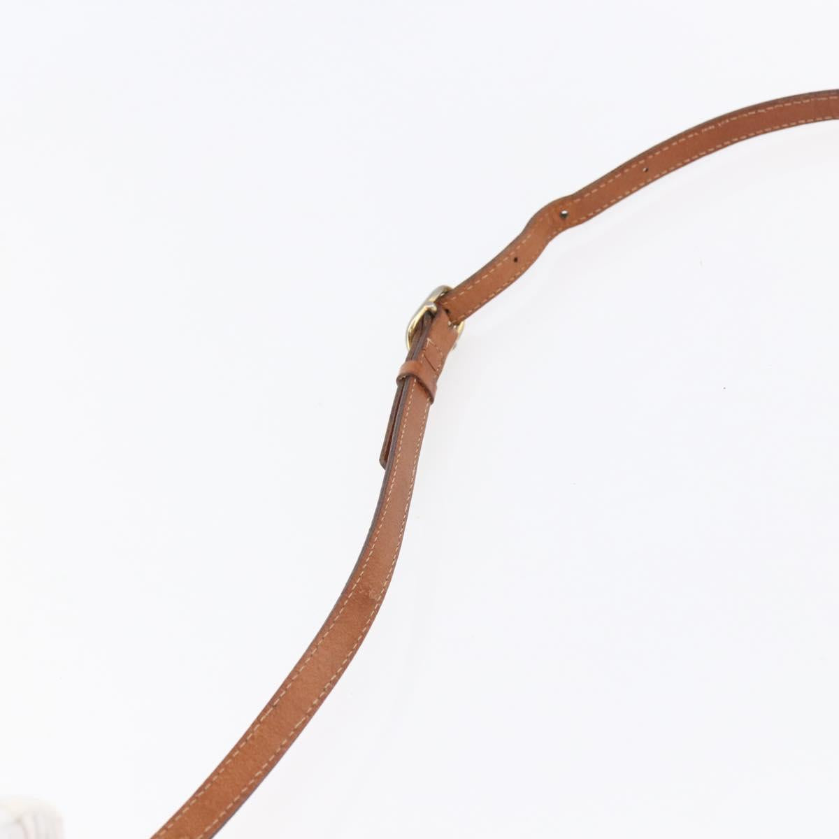 CELINE Macadam Canvas Shoulder Bag PVC Leather Brown Gold Auth BA7050