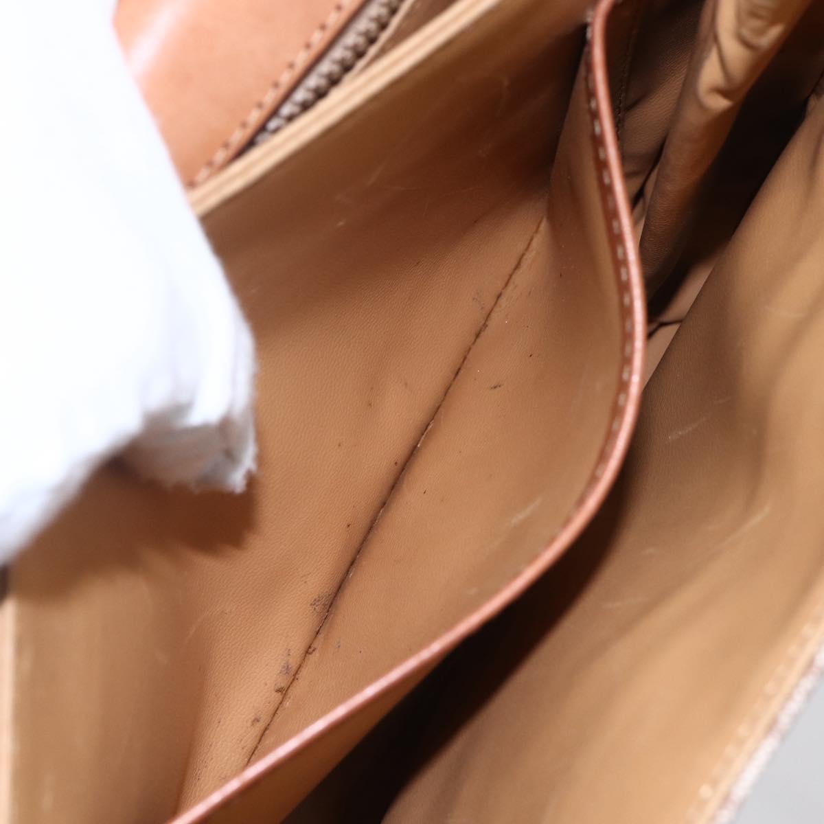 CELINE Macadam Canvas Shoulder Bag PVC Beige Gold Auth BA7051