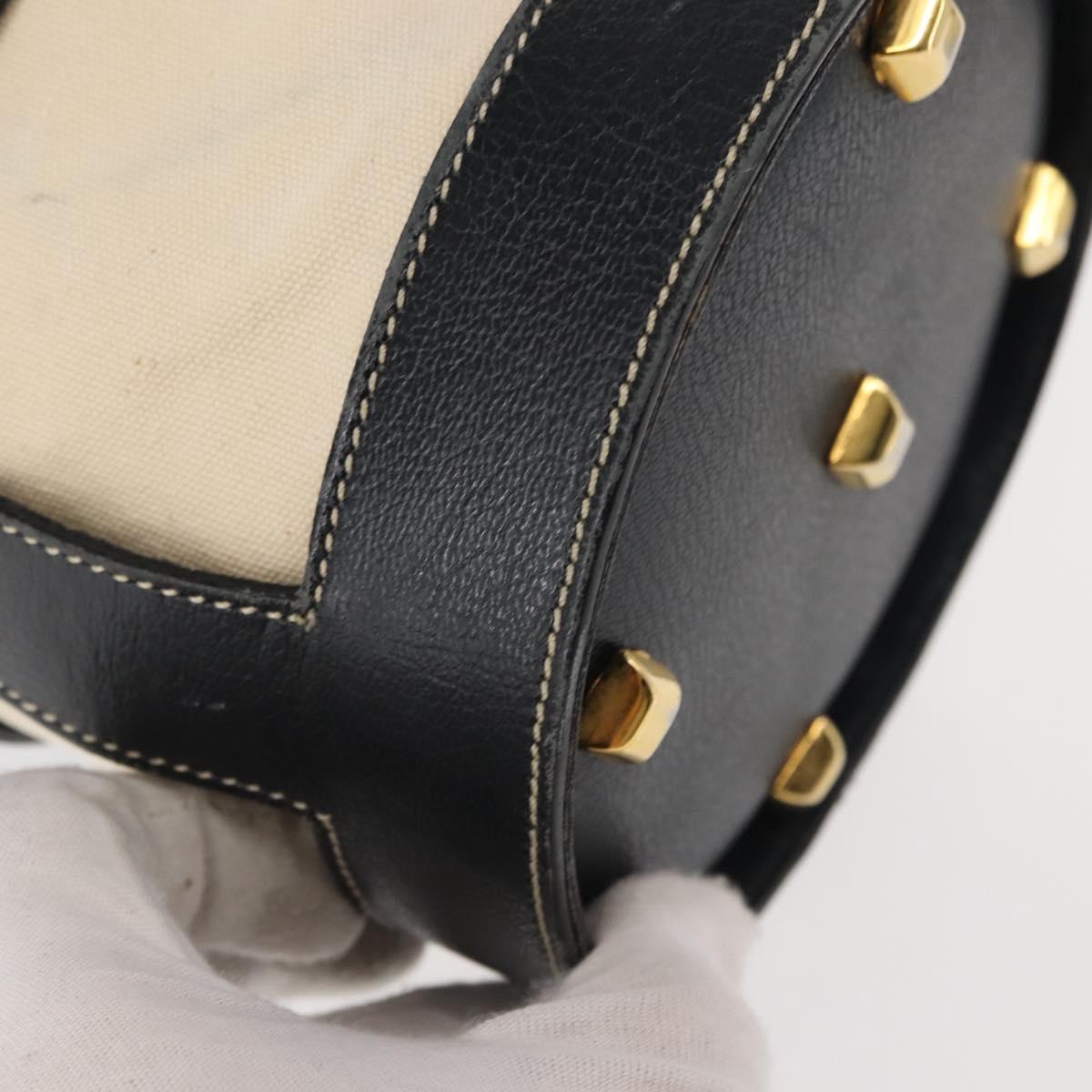 Salvatore Ferragamo Shoulder Bag Canvas Leather Beige Gold Auth BA7054