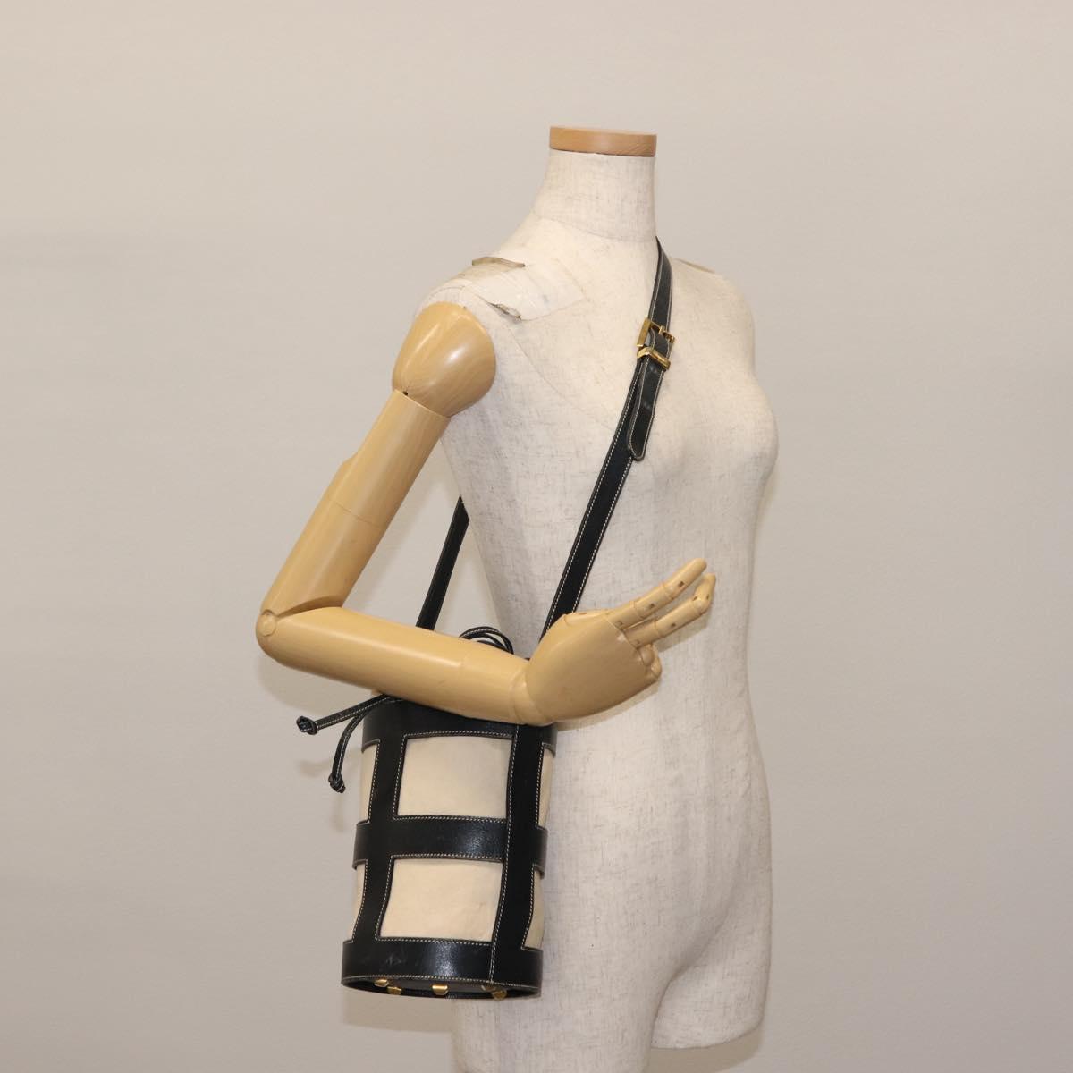 Salvatore Ferragamo Shoulder Bag Canvas Leather Beige Gold Auth BA7054