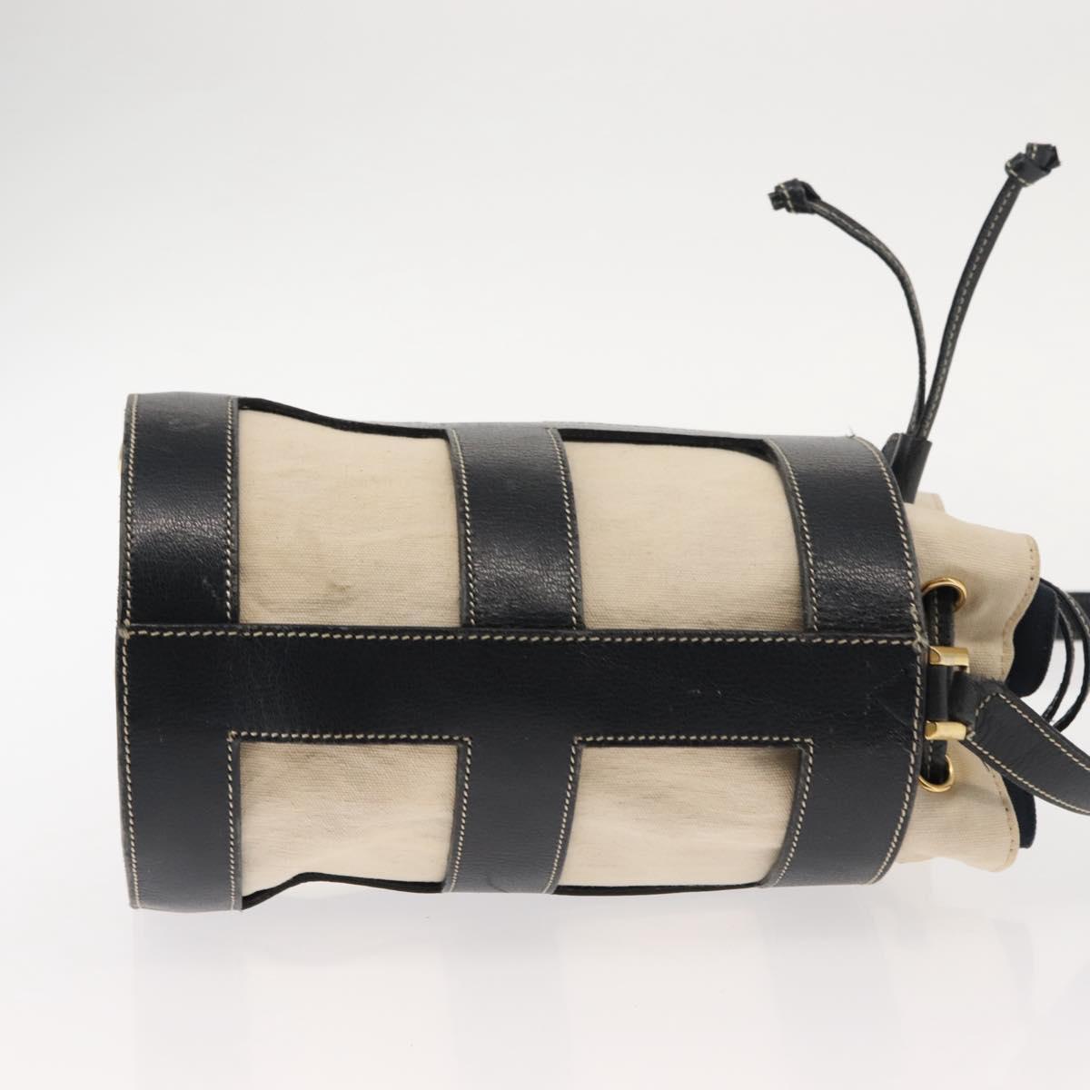 Salvatore Ferragamo Shoulder Bag Canvas Leather Beige Gold Auth BA7054