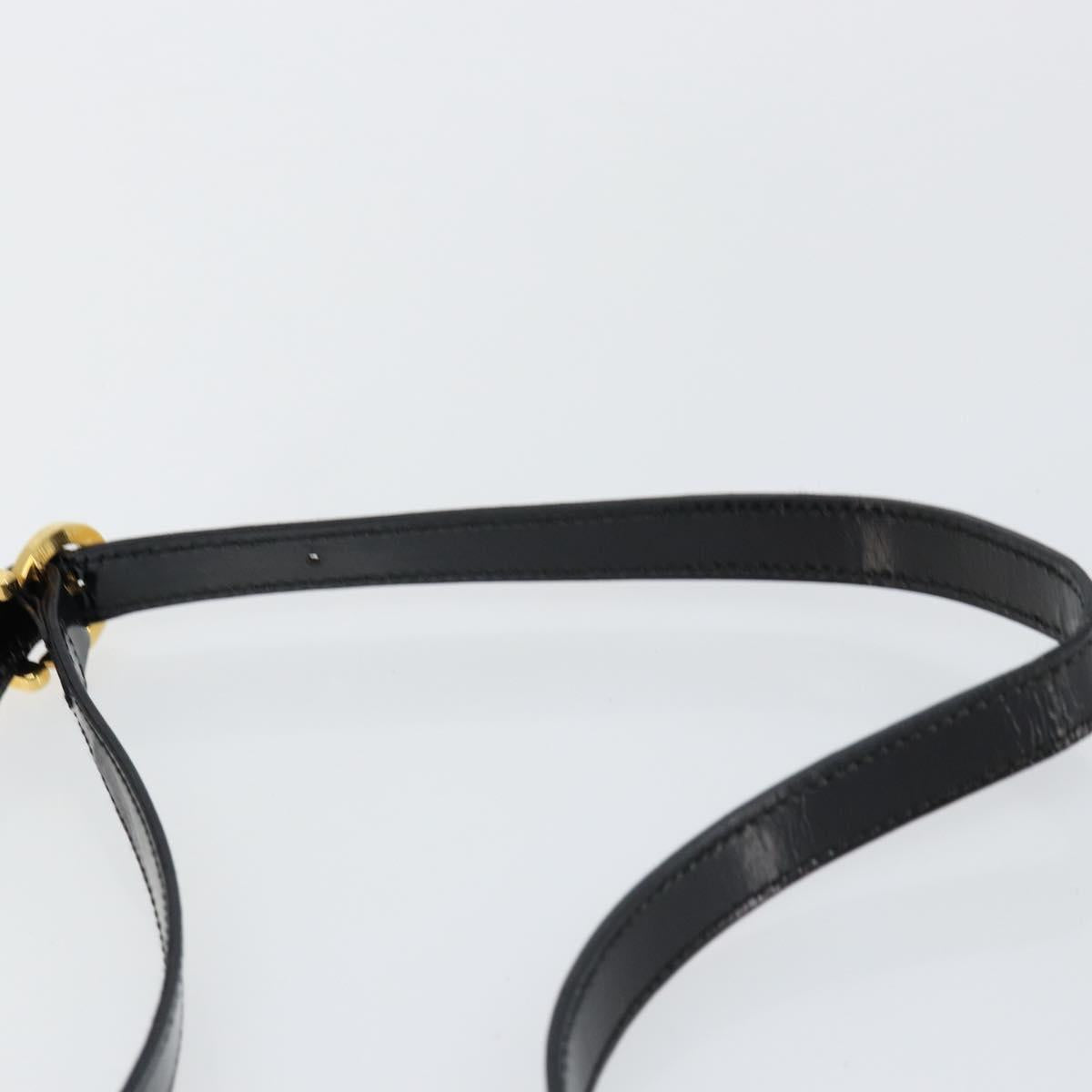 Salvatore Ferragamo Vala Shoulder Bag Enamel Black Gold Auth BA7055