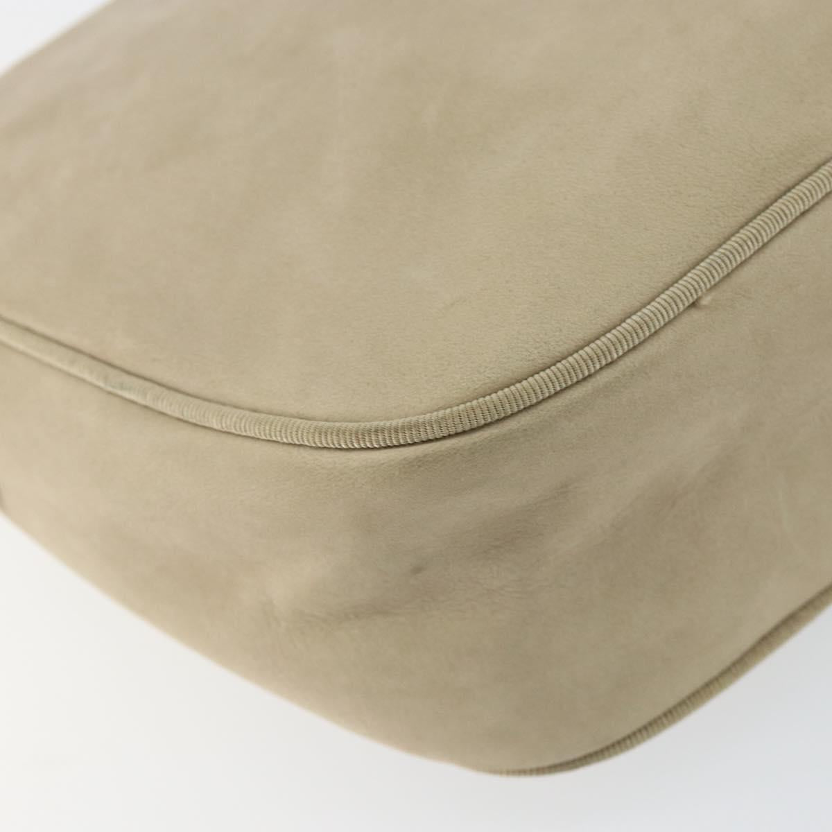 Salvatore Ferragamo Vala Shoulder Bag Suede Beige Gold Auth BA7057