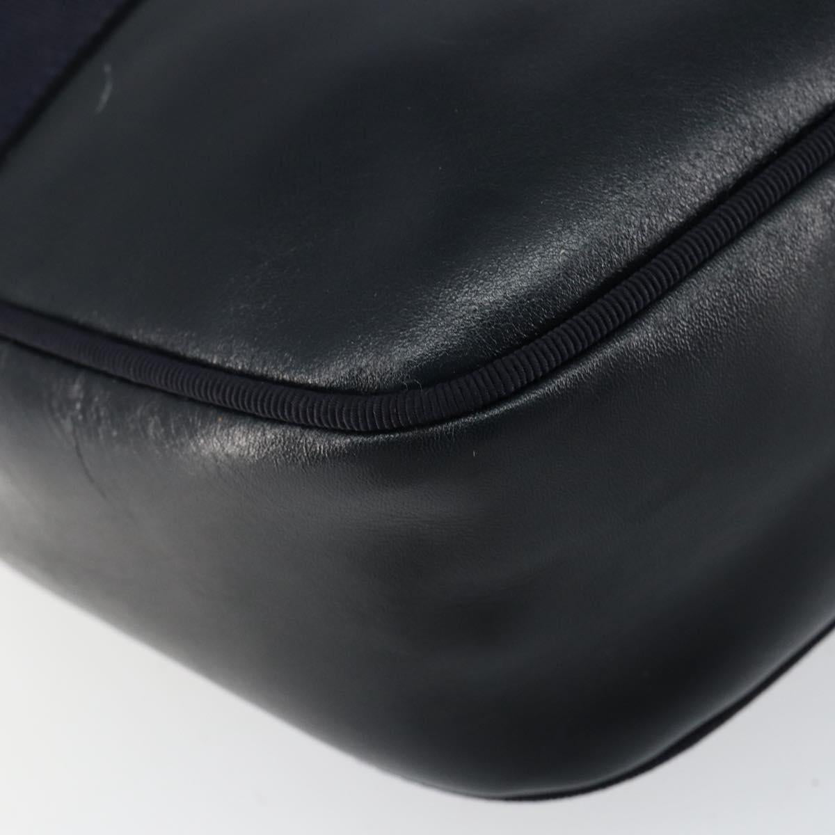 Salvatore Ferragamo Vala Shoulder Bag Leather Navy Gold Auth BA7059