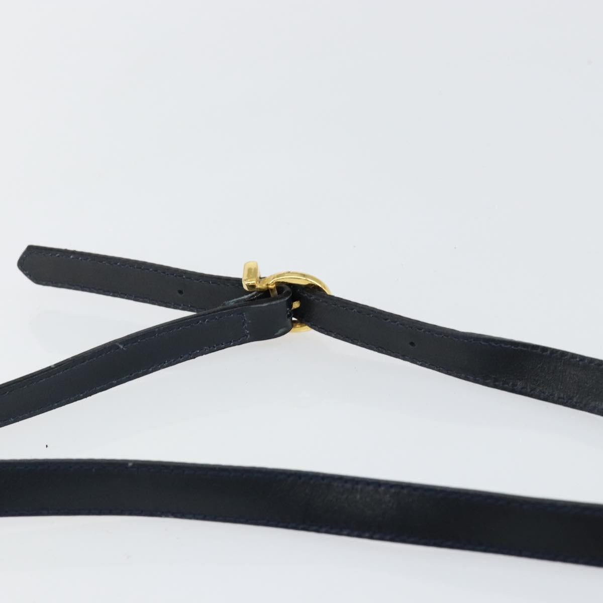 Salvatore Ferragamo Vala Shoulder Bag Leather Navy Gold Auth BA7059