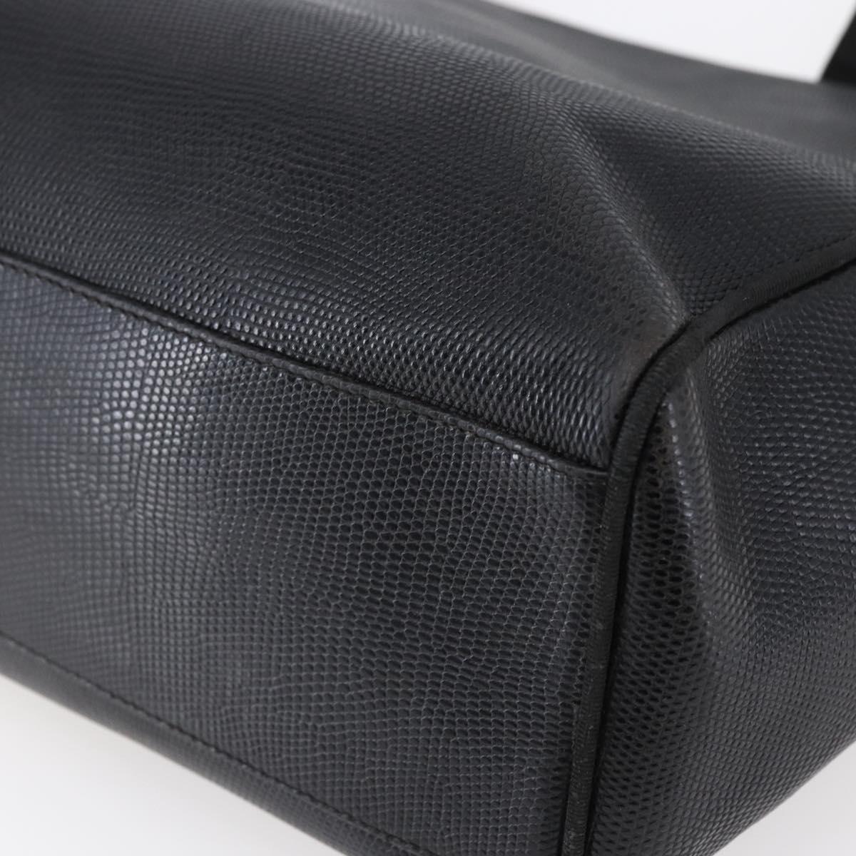 Salvatore Ferragamo Vala Shoulder Bag Leather Black Gold Auth BA7064