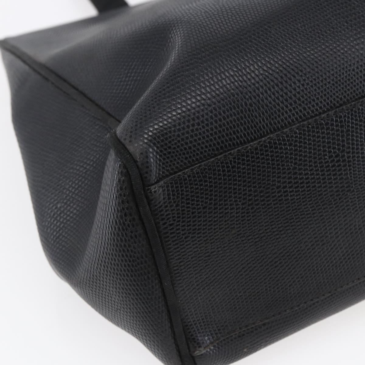 Salvatore Ferragamo Vala Shoulder Bag Leather Black Gold Auth BA7064