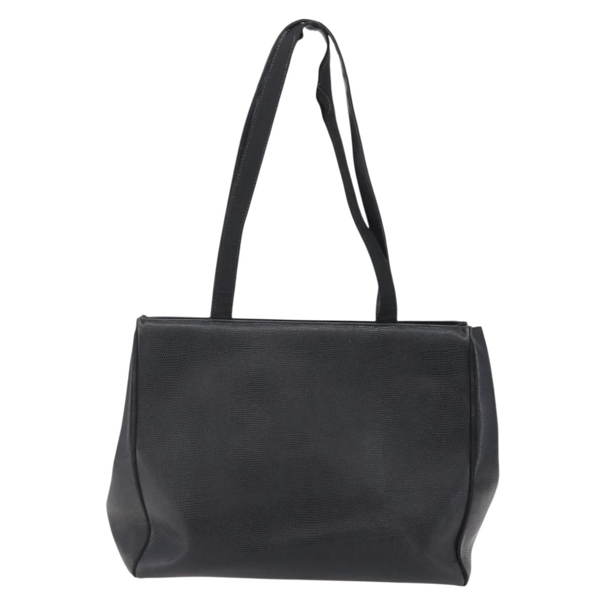 Salvatore Ferragamo Vala Shoulder Bag Leather Black Gold Auth BA7064