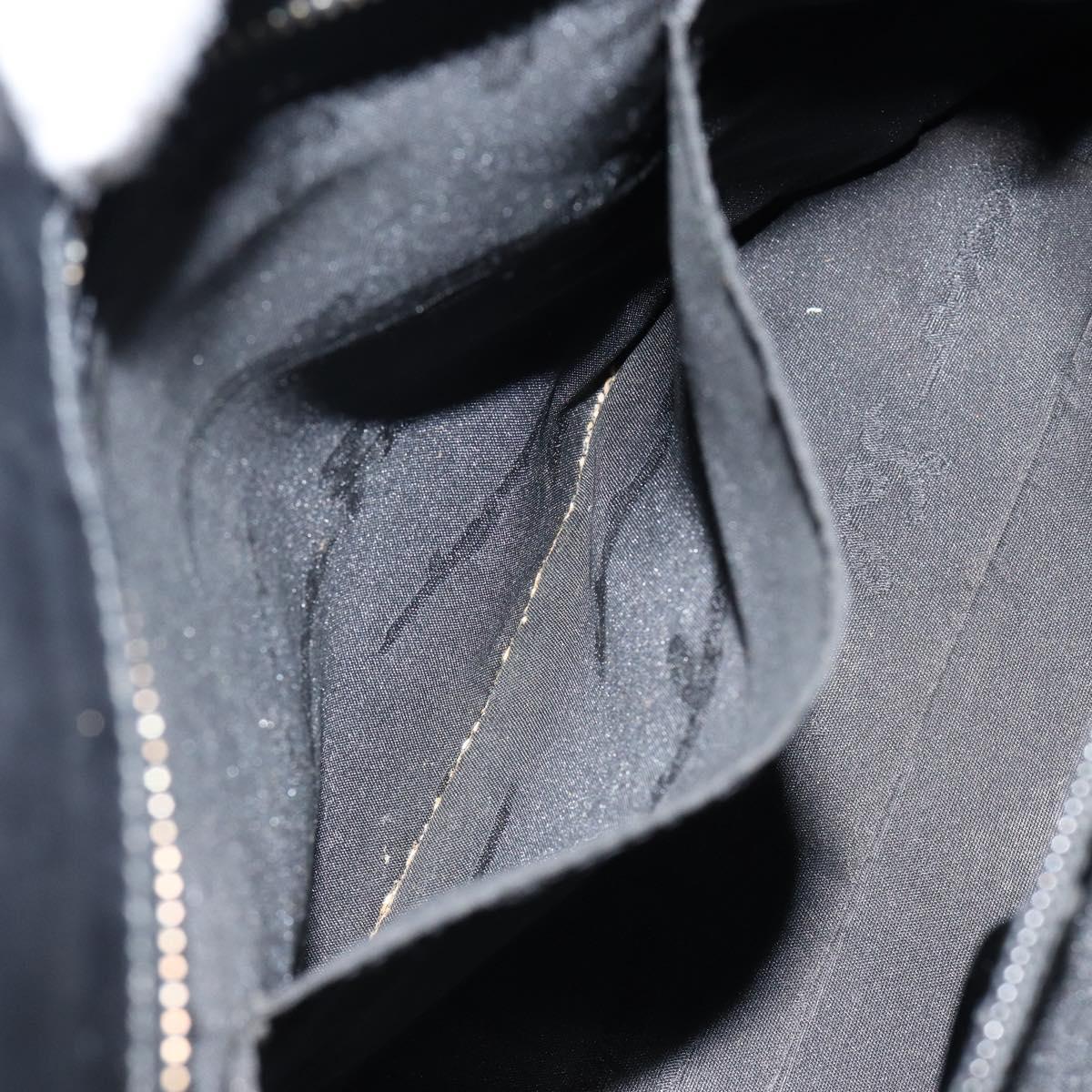 Salvatore Ferragamo Gancini Tote Bag Leather Black Silver Auth BA7066