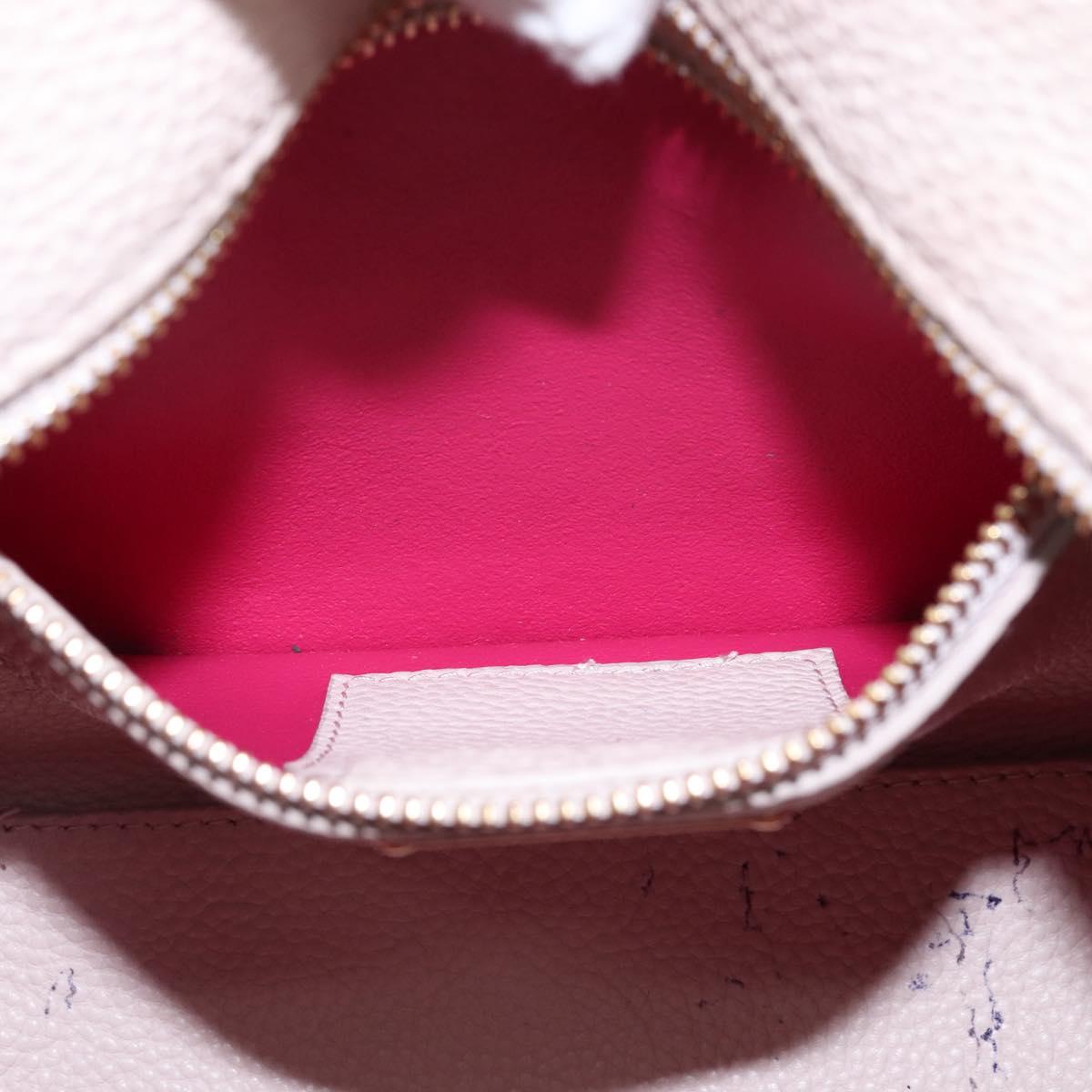 Salvatore Ferragamo Gancini Hand Bag Leather 2way Beige Gold Auth BA7068