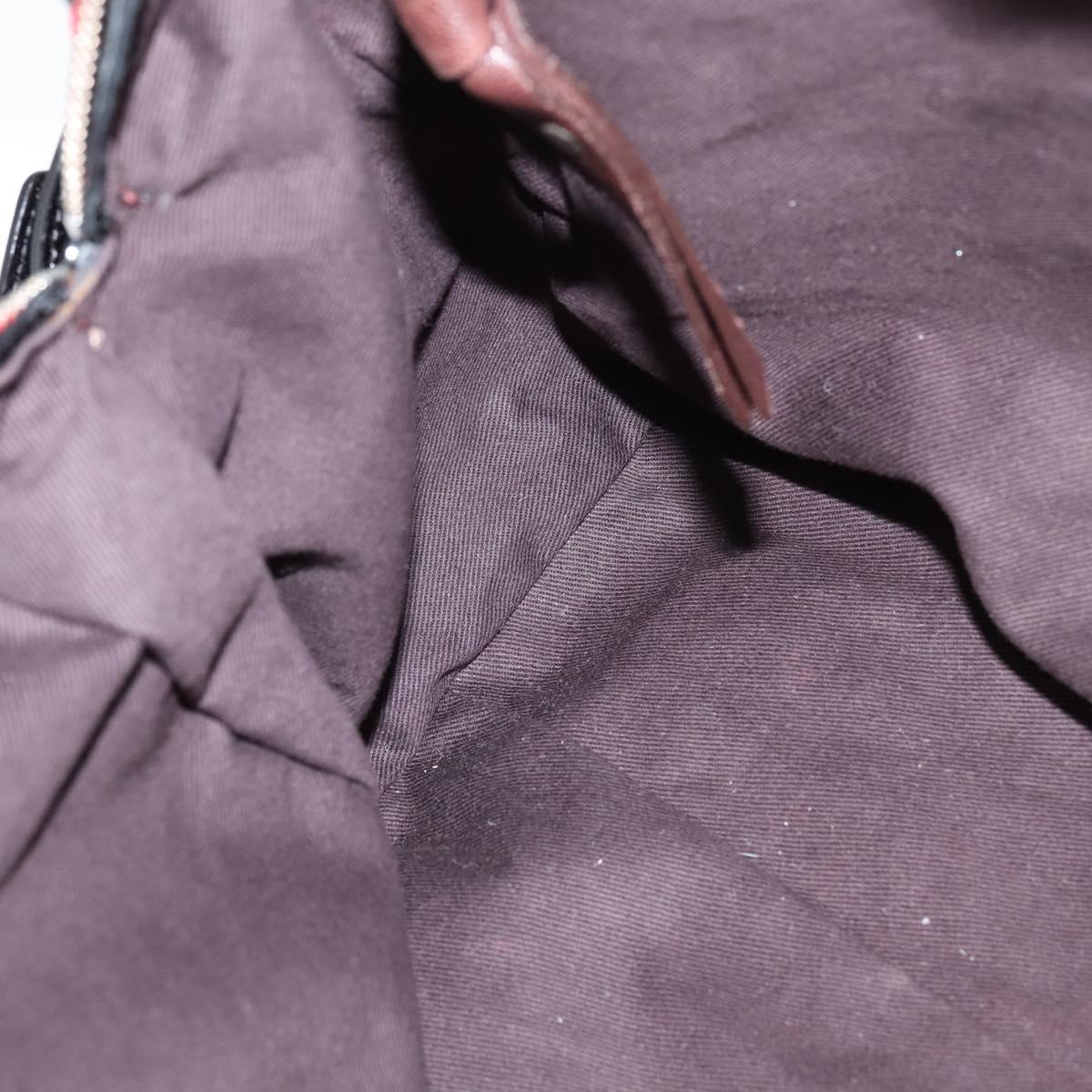 Chloe Audra Tote Bag Enamel Black Gold Auth BA7069