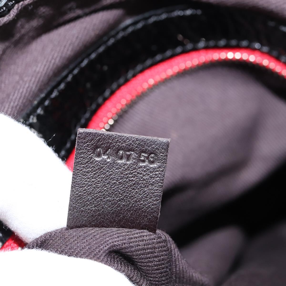 Chloe Audra Tote Bag Enamel Black Gold Auth BA7069