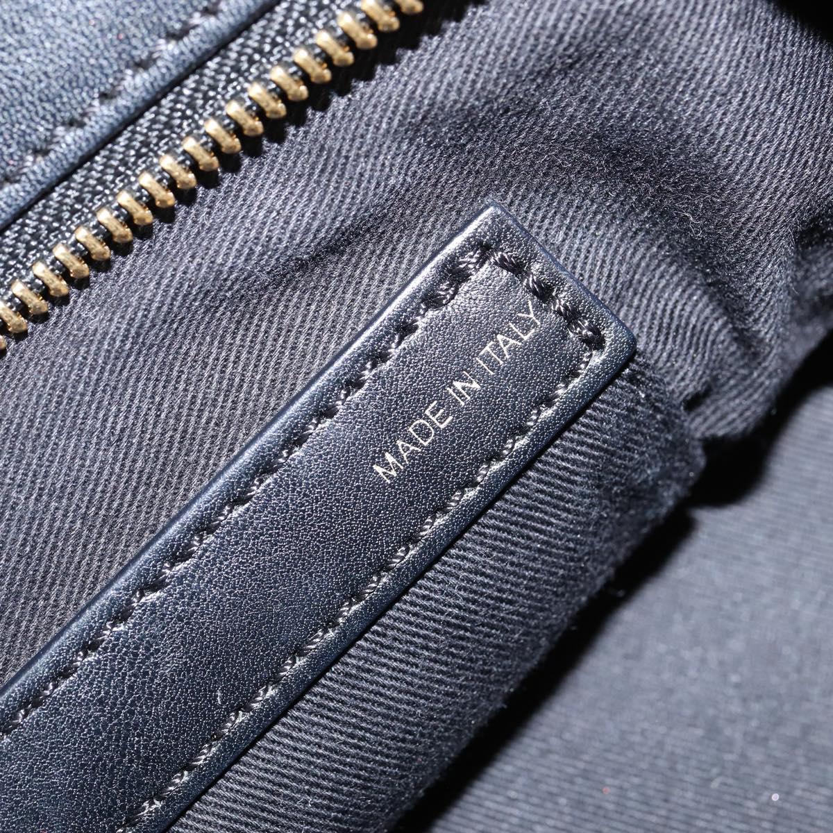 Chloe Alice Hand Bag Leather 2way Black Gold Auth BA7070