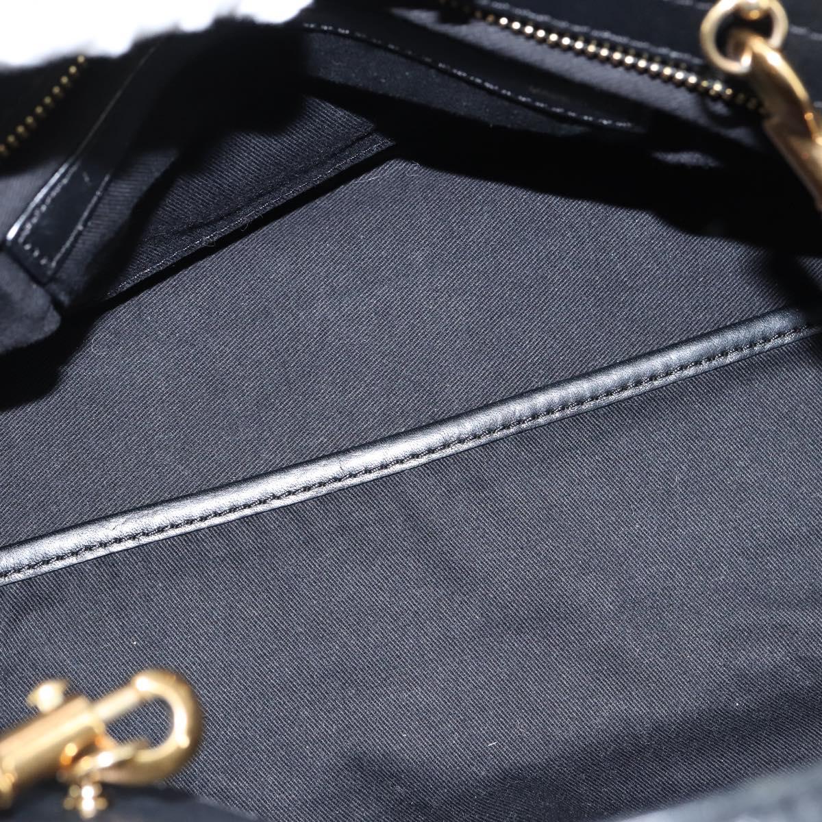 Chloe Alice Hand Bag Leather 2way Black Gold Auth BA7070