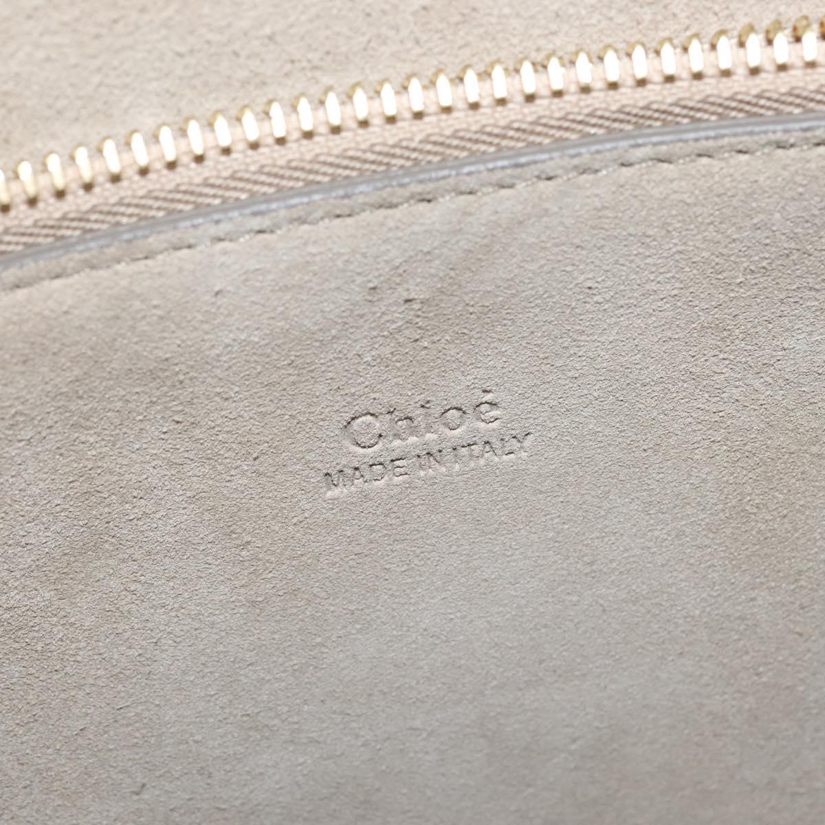 Chloe Fay Shoulder Bag Suede Leather Gray Gold Auth BA7076