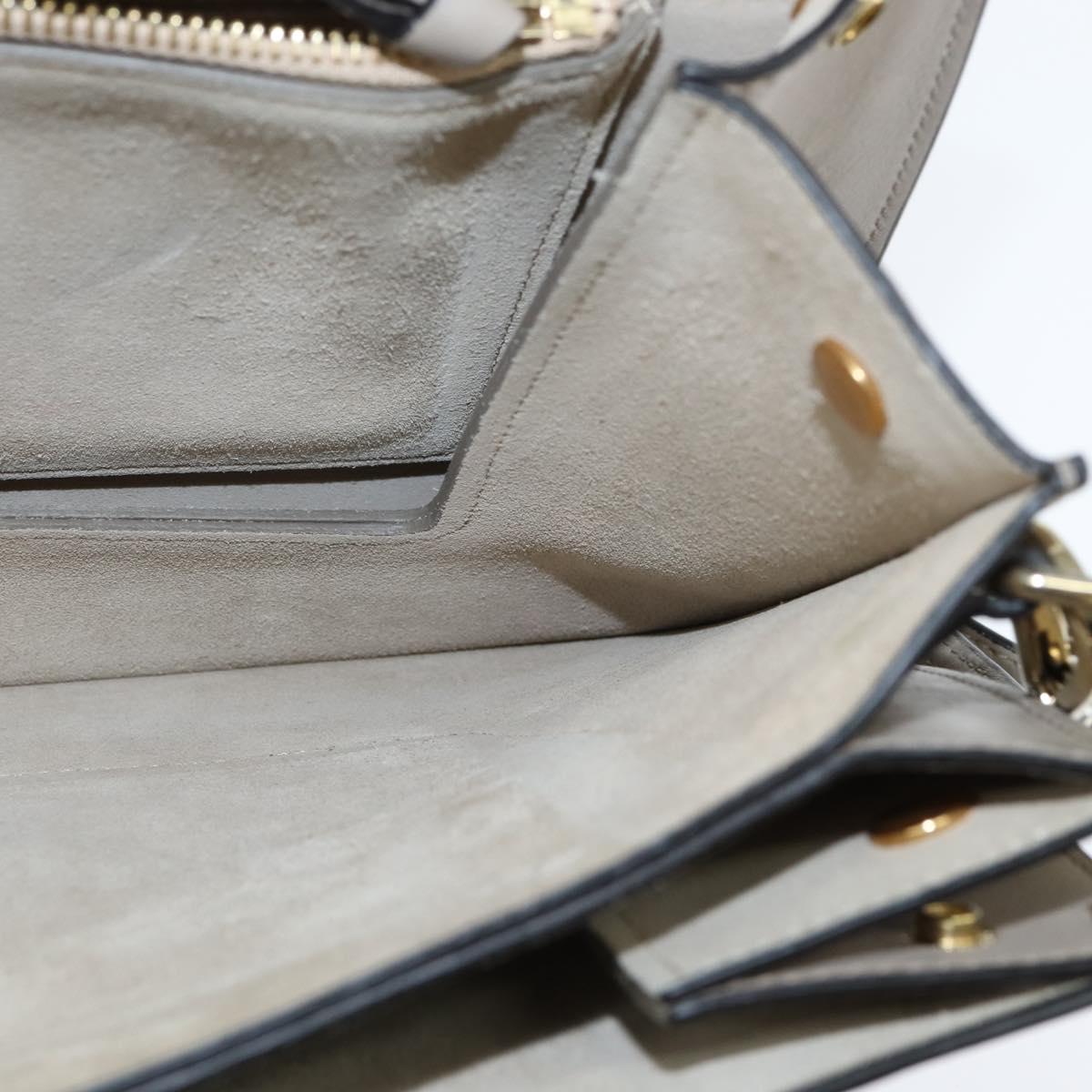 Chloe Fay Shoulder Bag Suede Leather Gray Gold Auth BA7076