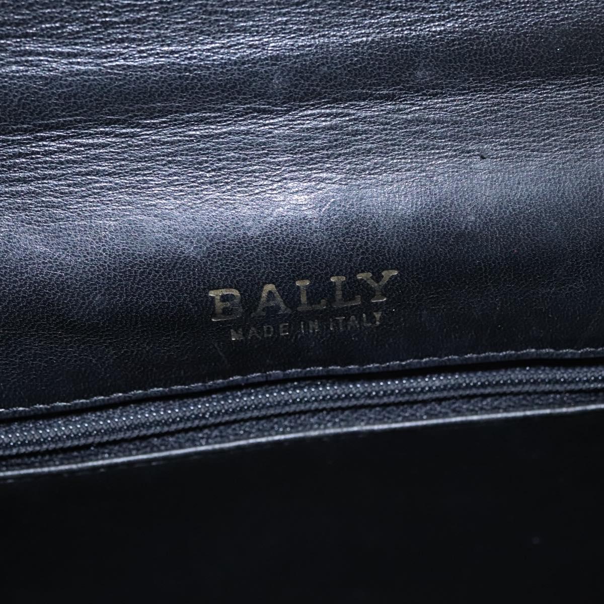 BALLY Quilted Hand Bag Leather Black Auth BA708