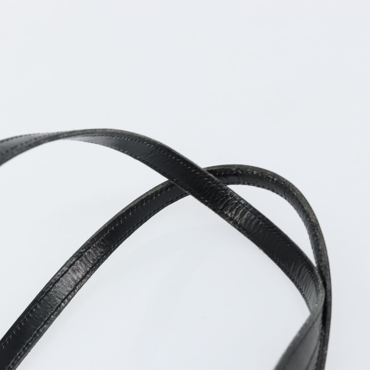 Christian Dior Shoulder Bag Leather Black Gold Auth BA7082