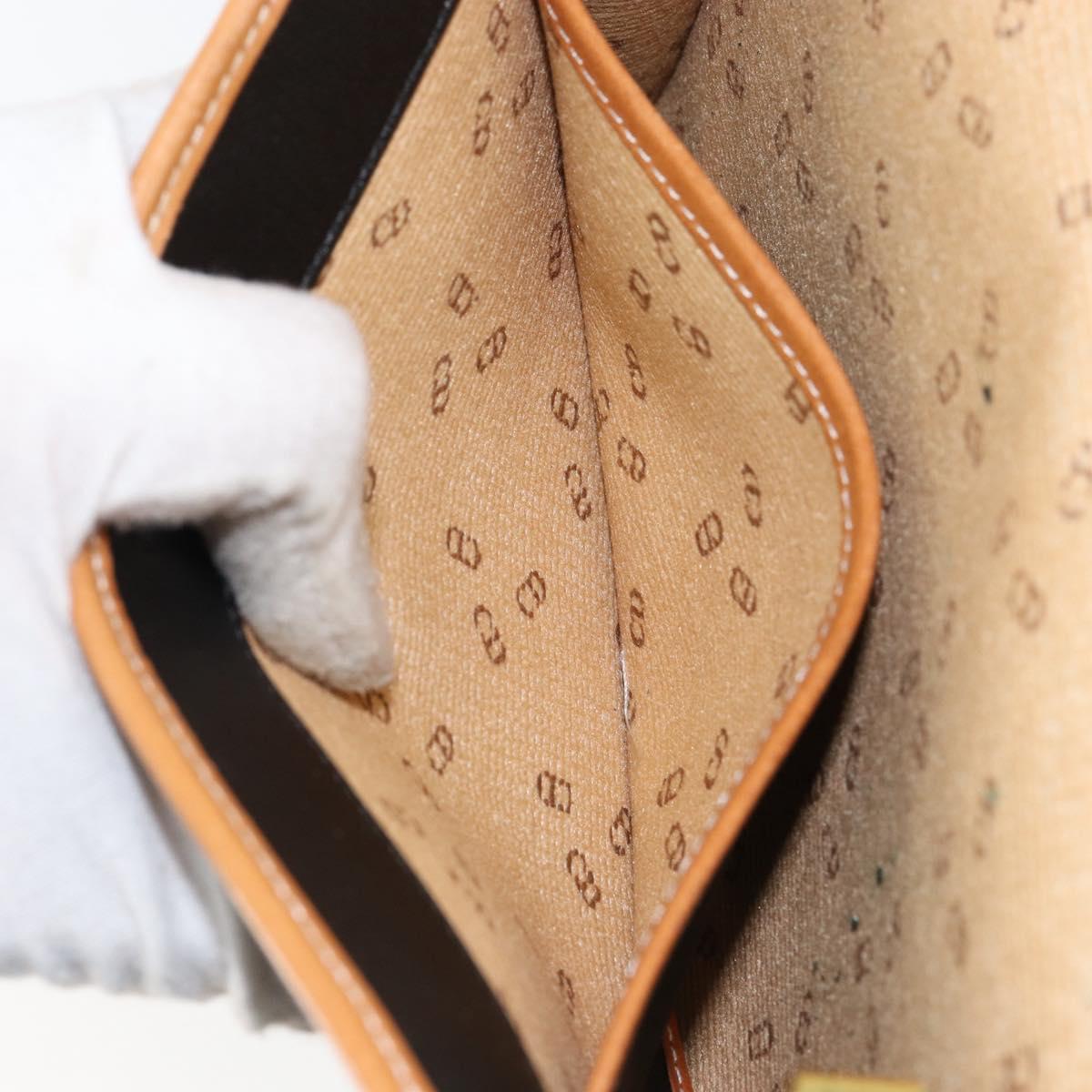 Christian Dior Shoulder Bag Leather Black Gold Auth BA7084