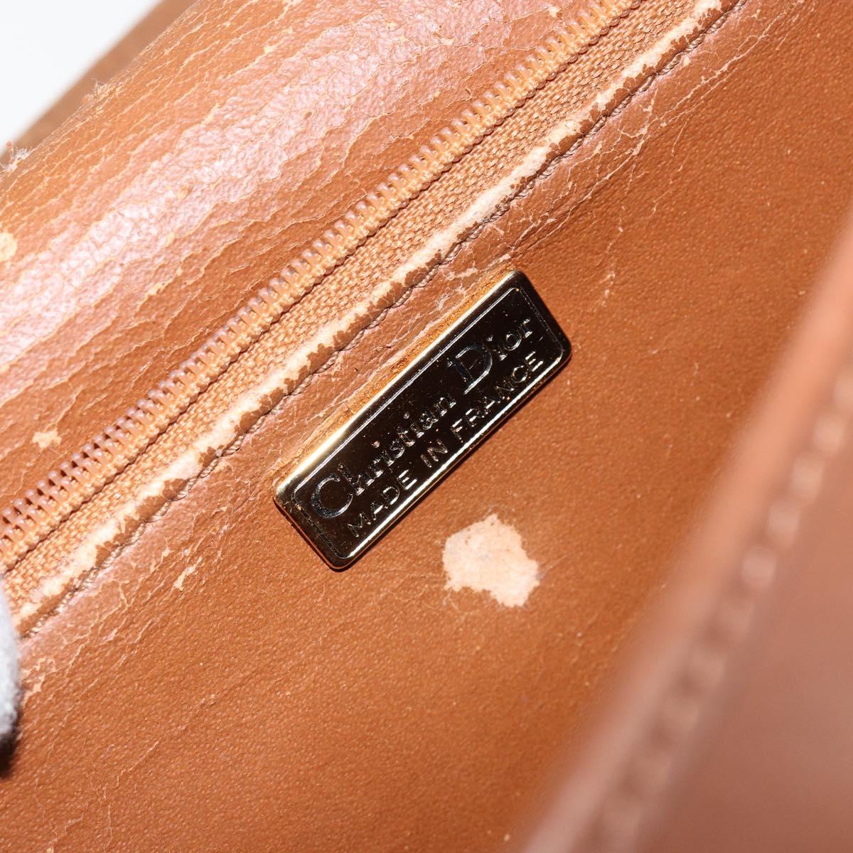 Christian Dior Shoulder Bag Leather Brown Gold Auth BA7085