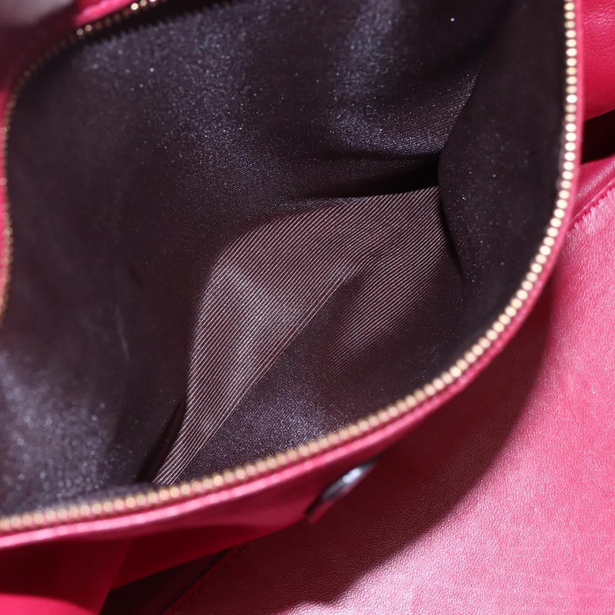 LOEWE Anagram Amazona 36 Hand Bag Leather Red Gold Auth BA7089