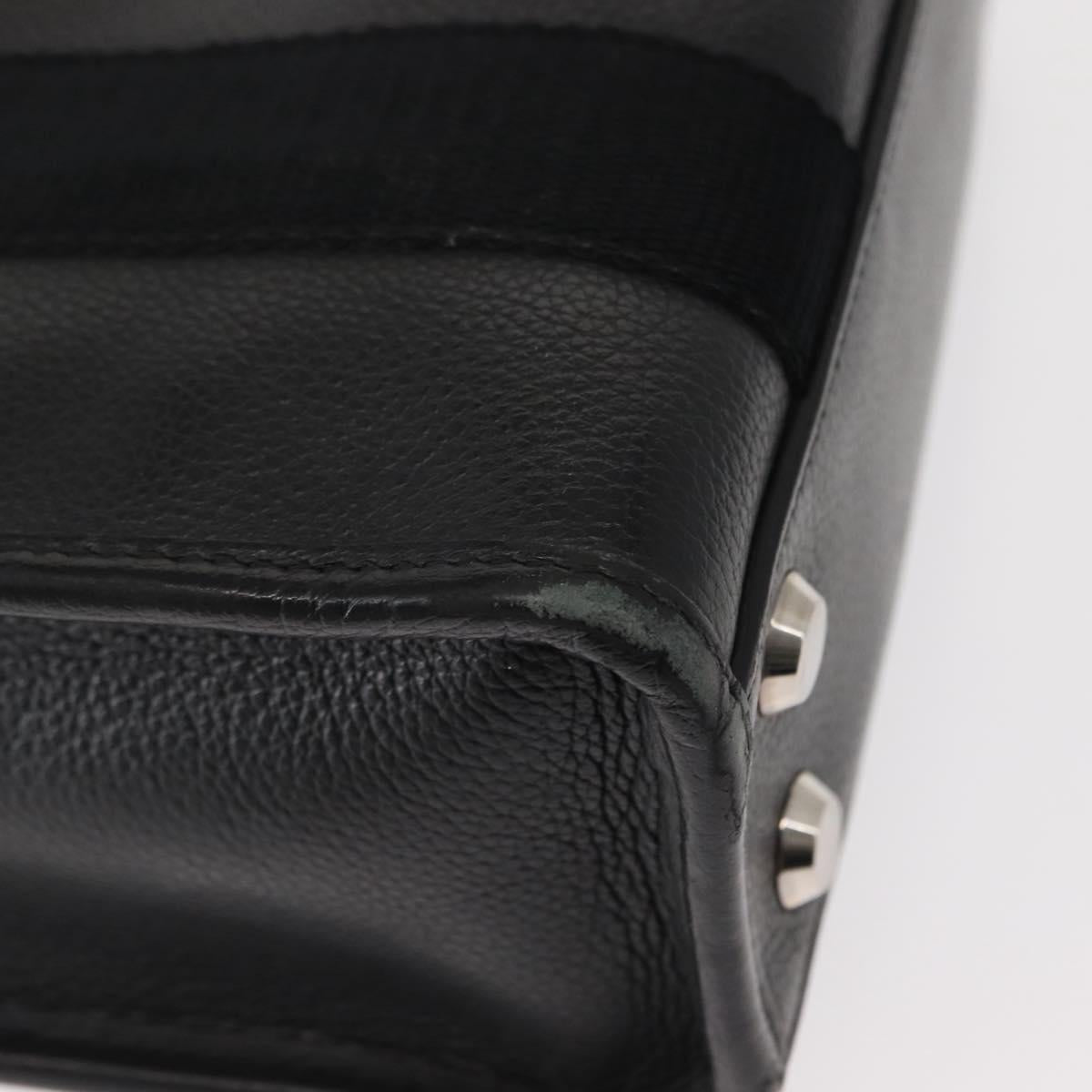 BALENCIAGA Hand Bag Leather 2way Black Silver Auth BA7090