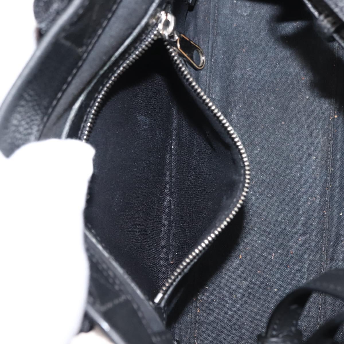 BALENCIAGA Hand Bag Leather 2way Black Silver Auth BA7090