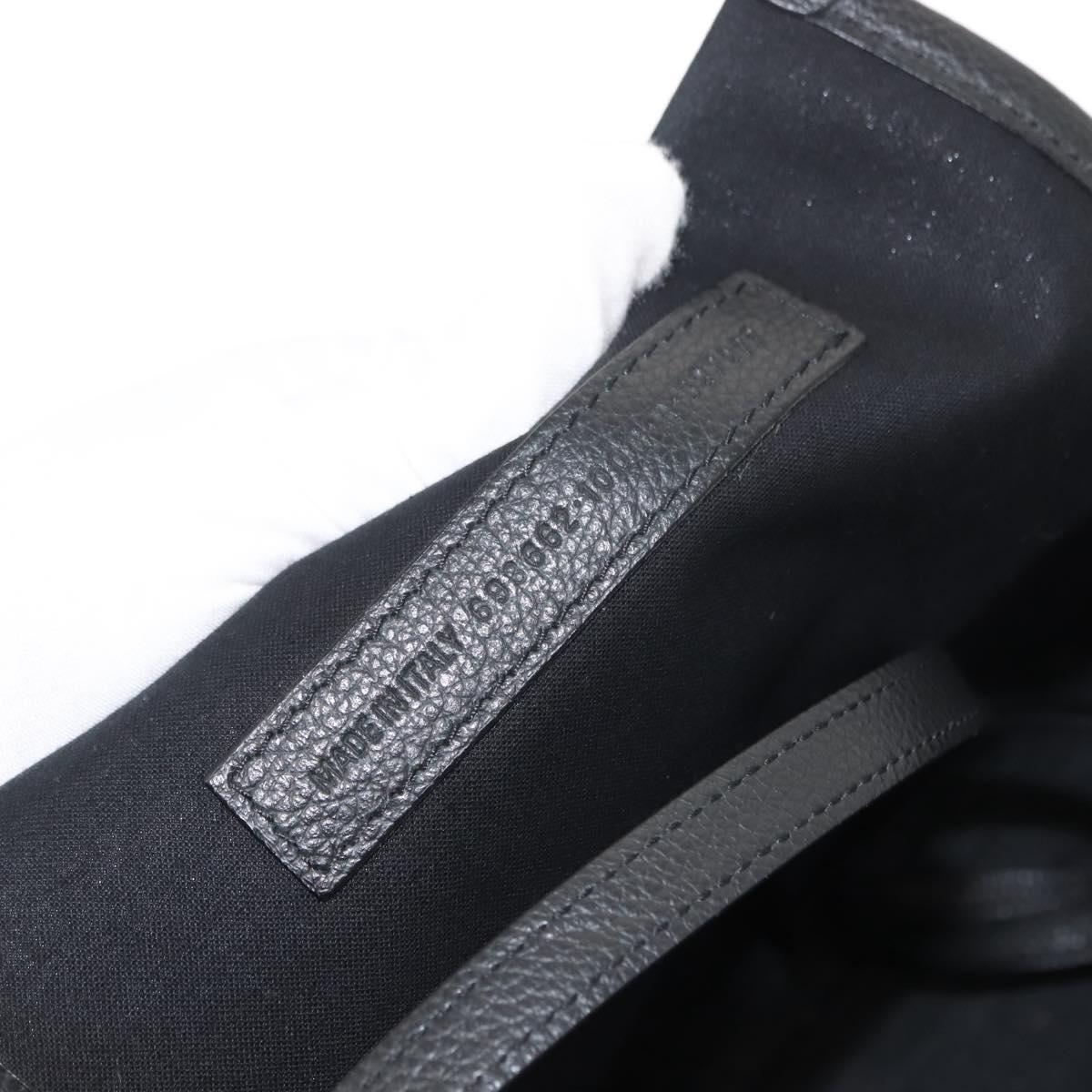 BALENCIAGA Hand Bag Leather 2way Black Silver Auth BA7090