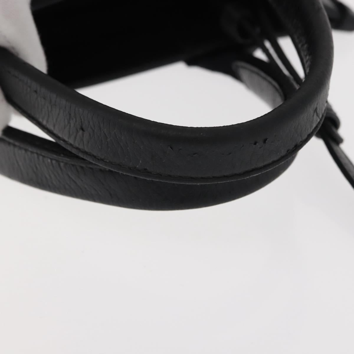 BALENCIAGA Hand Bag Leather 2way Black Silver Auth BA7090