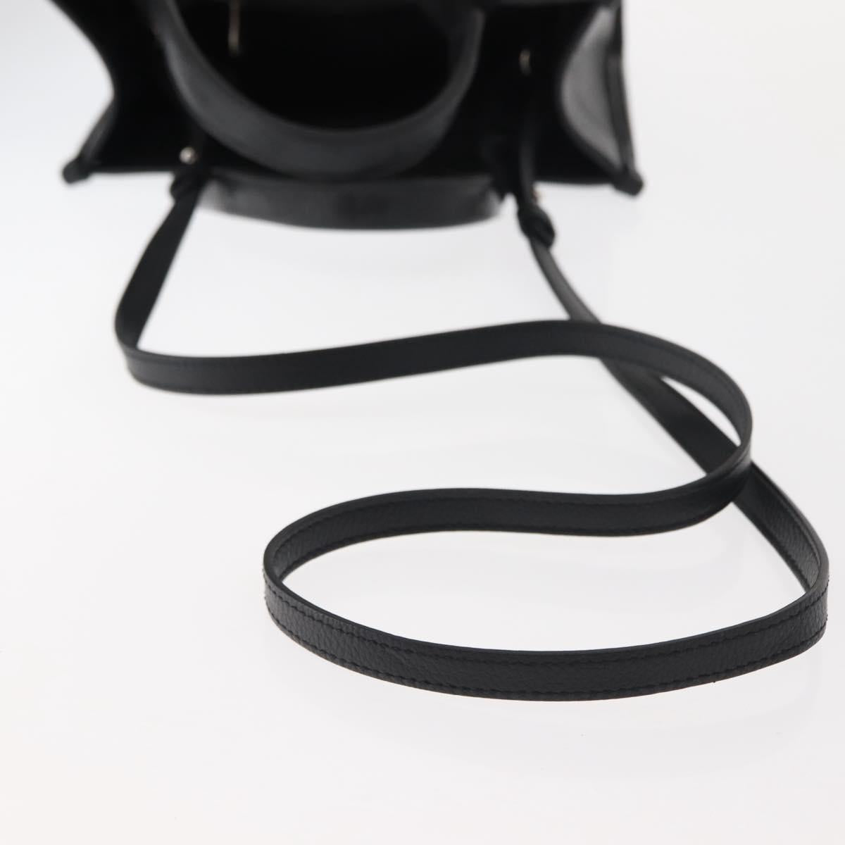 BALENCIAGA Hand Bag Leather 2way Black Silver Auth BA7090