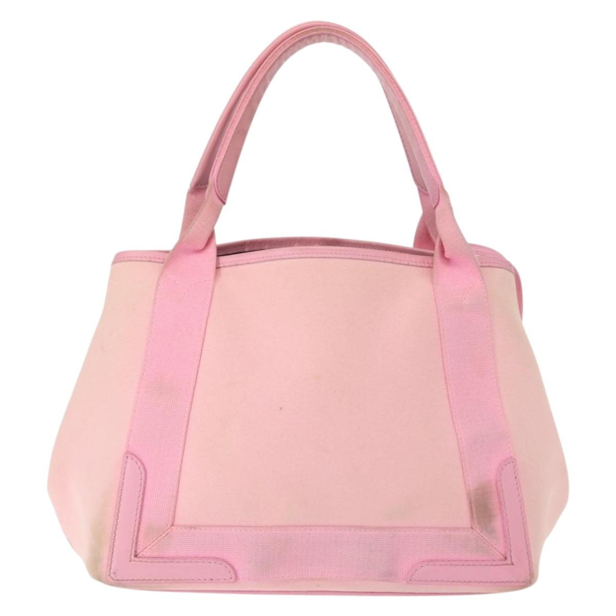 BALENCIAGA Cabas S Hand Bag Canvas Pink Auth BA7091