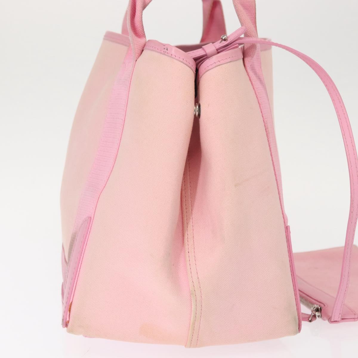 BALENCIAGA Cabas S Hand Bag Canvas Pink Auth BA7091