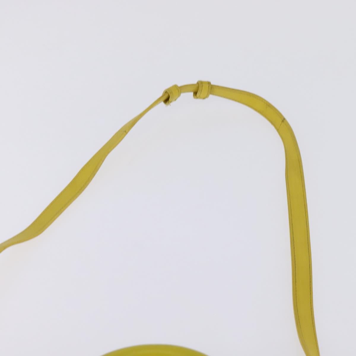 SAINT LAURENT Petit Kabas Hand Bag Leather 2way Yellow Gold Auth BA7092