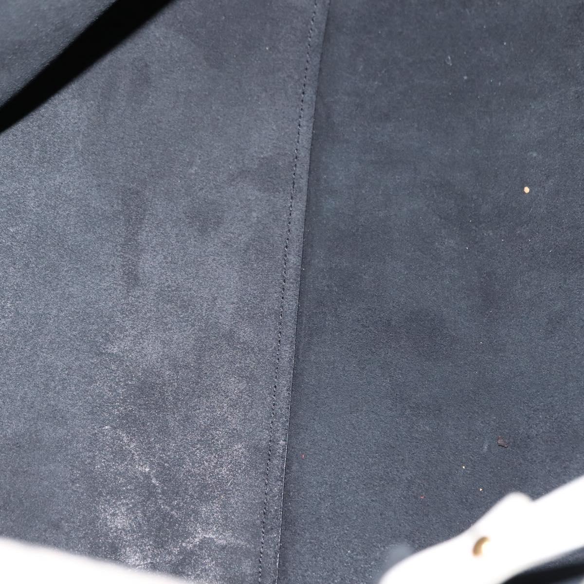 SAINT LAURENT Tote Bag Leather White Gold Auth BA7093