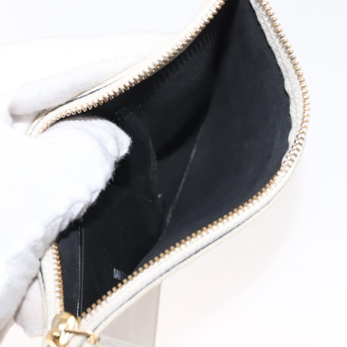 SAINT LAURENT Tote Bag Leather White Gold Auth BA7093